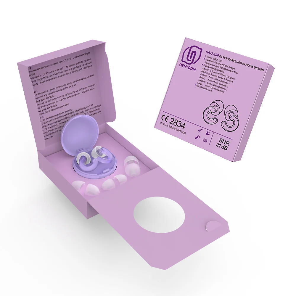 SA-2-18F Soft Silicone Sleep Earplugs (SNR 21 dB)